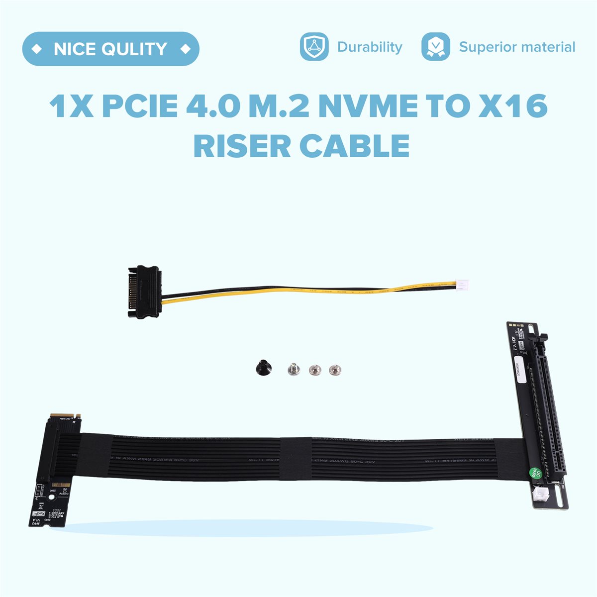 كابل رايزر A72U PCIe 4.0 M.2 N - مراجعة Pcie Extension Cable وسعره